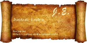 Justus Endre névjegykártya