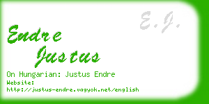 endre justus business card